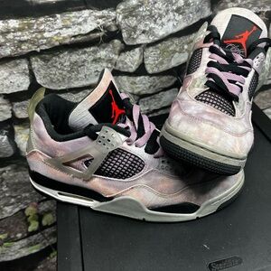 Jordan Pink and Black Lace-Up Retro Sneakers